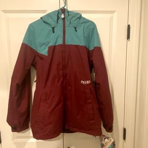 Men’s Snowboard Jacket - Volcom - Maroon - ONE4ZERO JACKET - Small